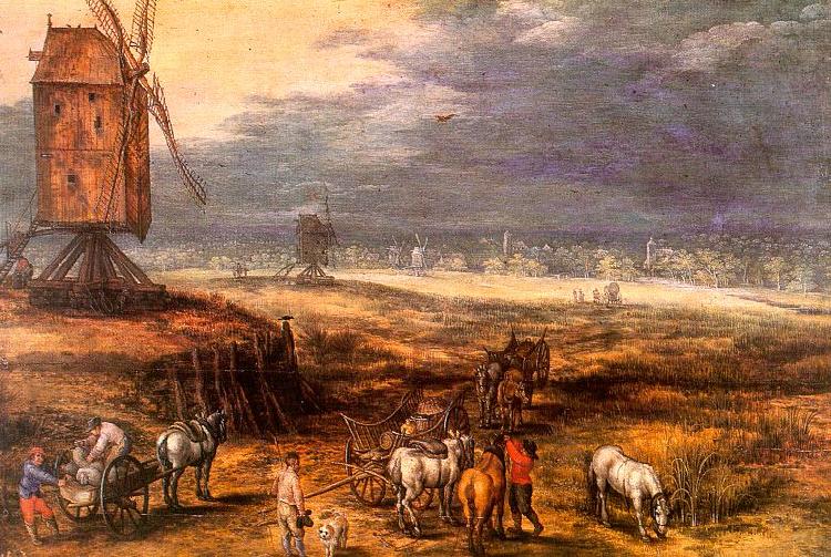 Landscape with Windmills, Jan Brueghel